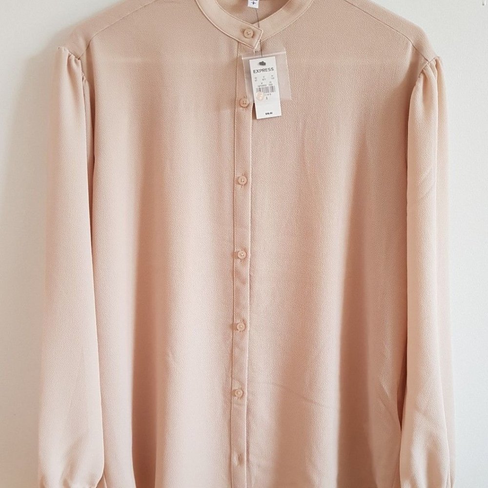 EXPRESS Oversized Stand Collar Shirt NWT - Picture 3 of 5